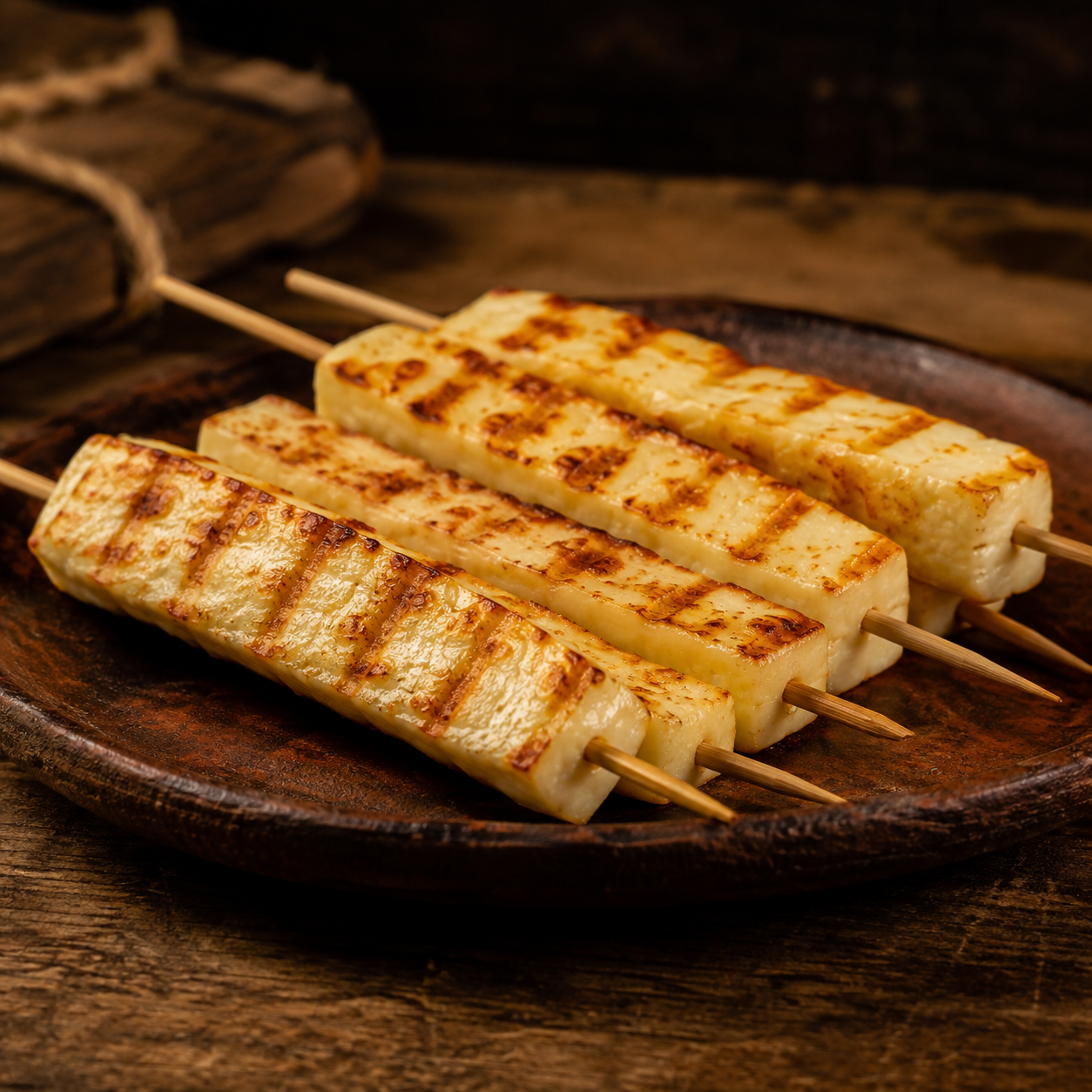 Queijo coalho no espeto